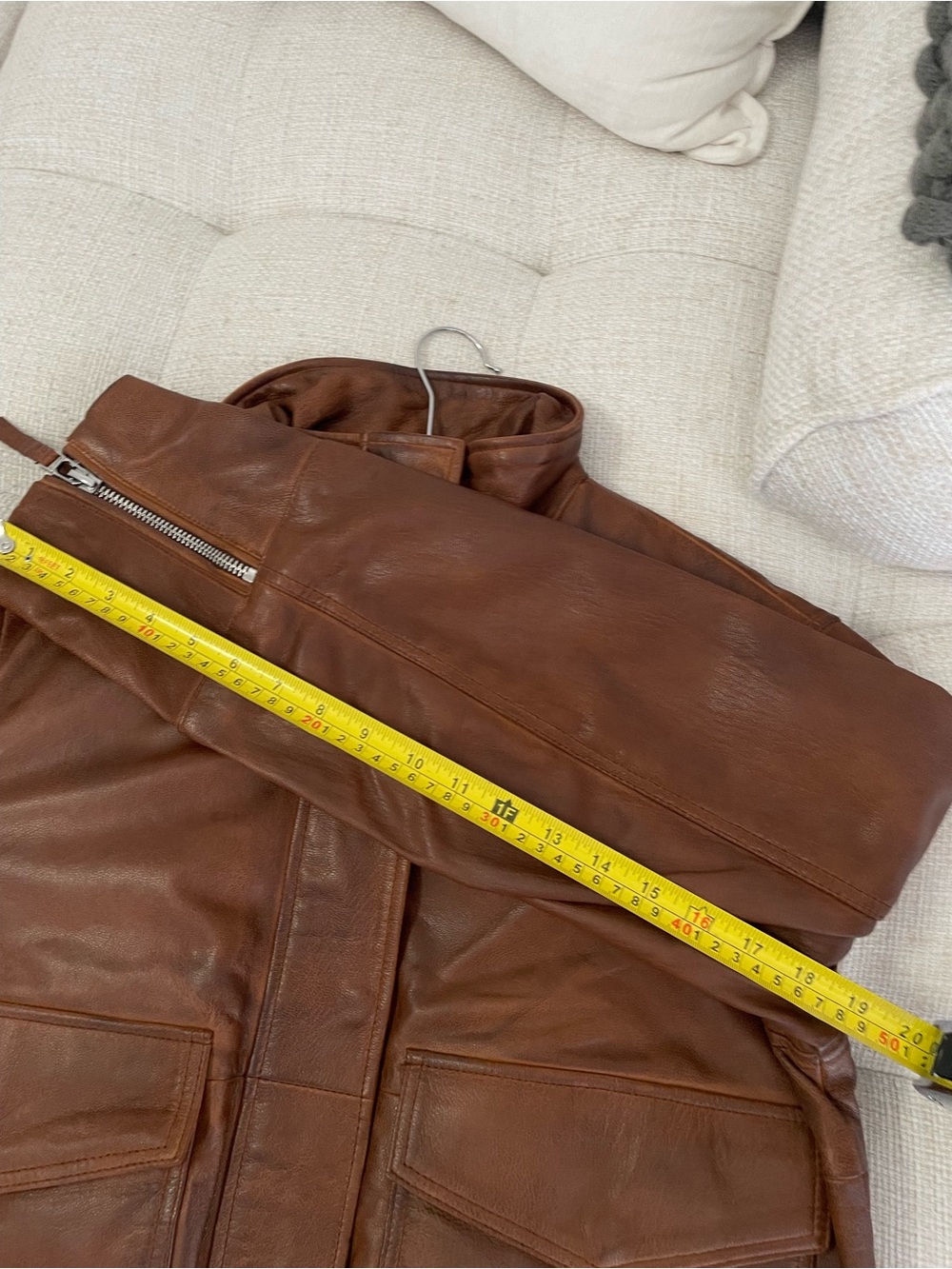 NWT 100% Leather Bomber Jacket ZW Collection Limited Edition Brown MSRP $419 - Picture 11 of 11